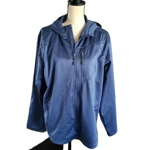 Avalanche Weather Shield Blue Polyester Full Zip Hooded Jacket Sz L